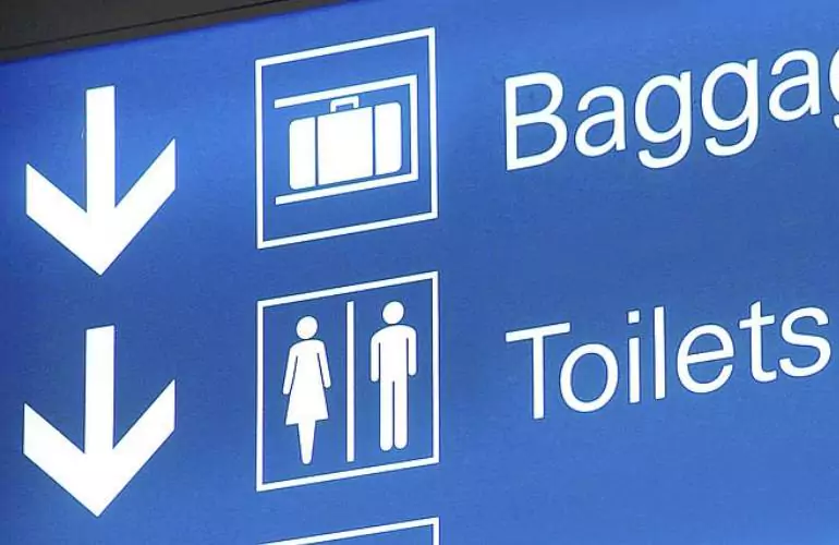 Cartel con Señales comunes en un aeropuerto