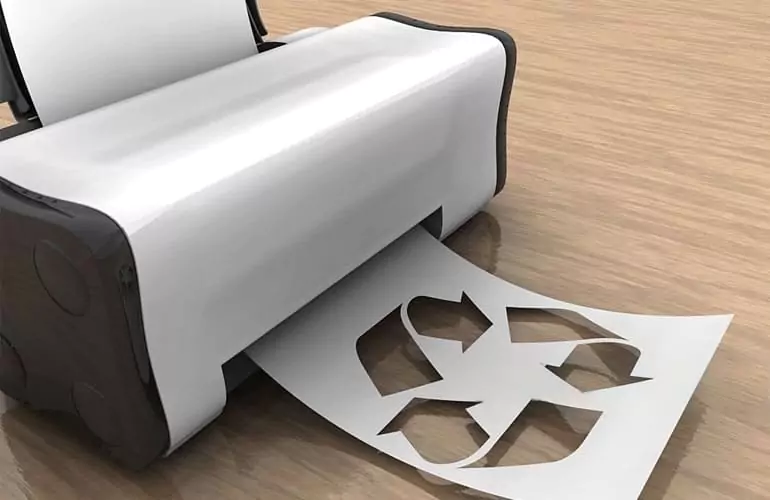 Simulación de una impresora para Reciclar y evitar el exterminio de naturaleza